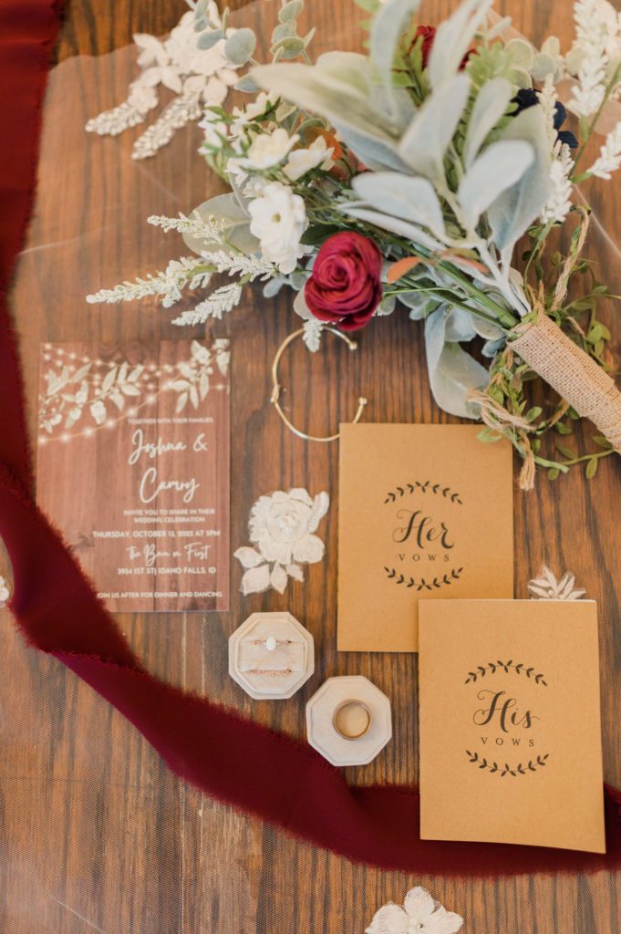 Camry and Josh had a beautiful wedding invitation and vow books at their wedding